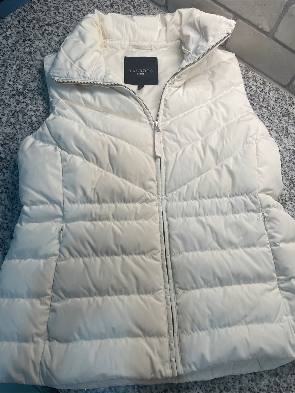 Talbots Ivory Quilted Puffer Vest